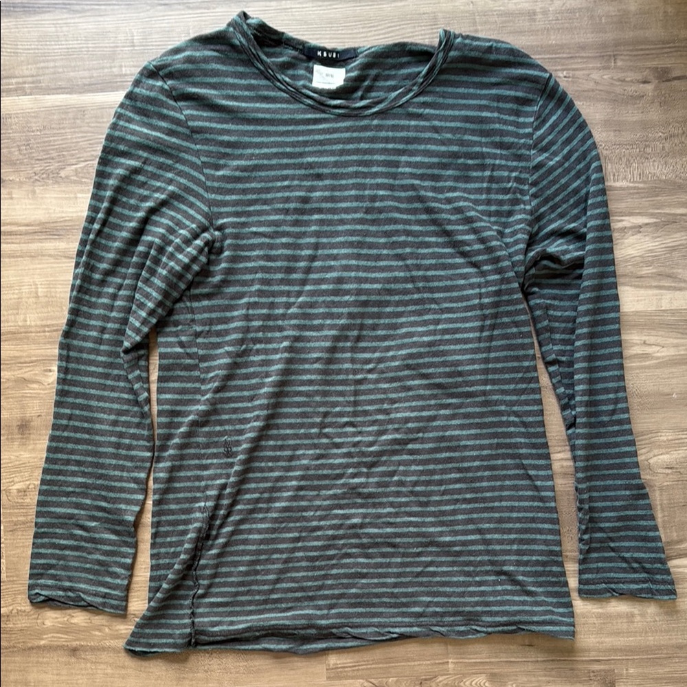 Ksubi Green Striped Long Sleeve Shirt